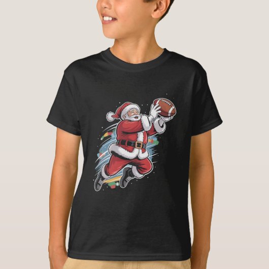 Kerstman speelt Amerikaans Football met kerst T-shirt (Voorkant)