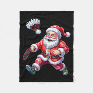 Kerstman speelt badminton Grappig kerst sport lief Fleece Deken