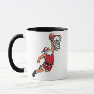 Kerstman speelt basketbal Kerstsportliefhebbers  Mok