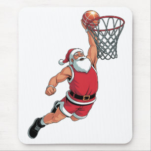 Kerstman speelt basketbal Kerstsportliefhebbers  Muismat