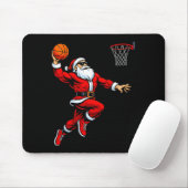 Kerstman speelt basketbal Xmas grappig kerst baske Muismat (Met muis)