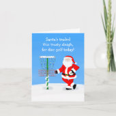 Kerstman speelt discgolf kaart (Voorkant)