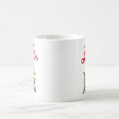 Kerstman speelt drums en kerstdrummer koffiemok (Center)