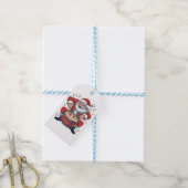 Kerstman speelt drums Kerstmis Drummer Xmas Cadeaulabel (Met Touw)