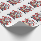 Kerstman speelt drums Kerstmis Drummer Xmas  Cadeaupapier (Hoek)
