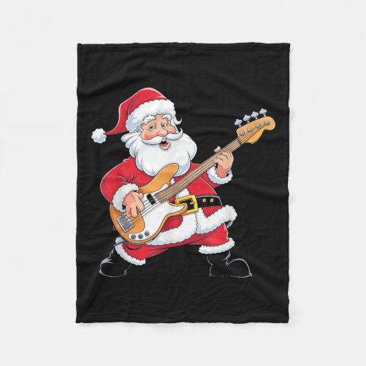 Kerstman speelt een B-gitaar Kerstmis Fleece Deken (Voorkant)