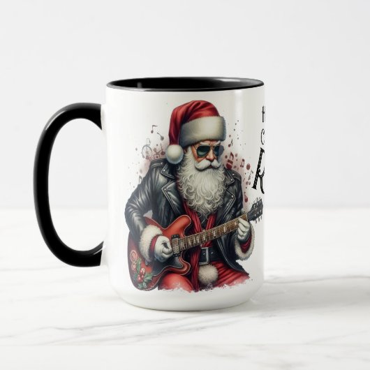 Kerstman speelt een elektrische gitaar Coffee Mok (Links)