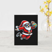 Kerstman speelt een grappige volleybal jongens kaart (Gele Bloem)