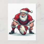 Kerstman speelt Fantasy Football Kerstspeler Uitnodiging Briefkaart (Voorkant)