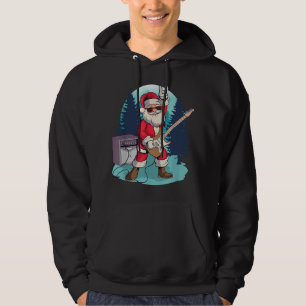 Kerstman speelt Gitaar Grappige Rock Kerst Mis Hoodie