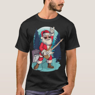Kerstman speelt Gitaar Grappige Rock Kerst Mis T-shirt