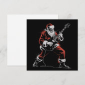 Kerstman speelt gitaar Retro 90s Kerst Rock  Feestdagenkaart (Voorkant / Achterkant)