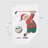 Kerstman speelt golf Kerstspeler Golfer Golfhanddoek (Insitu)