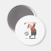 Kerstman speelt golf Kerstspeler Golfer  Magneet (Voorkant / Achterkant)