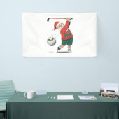 Kerstman speelt golf Kerstspeler Golfer Spandoek (Beurs)