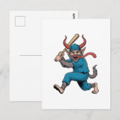 Kerstman speelt honkbal Kerst honkbalspeler Briefkaart (Voorkant / Achterkant)