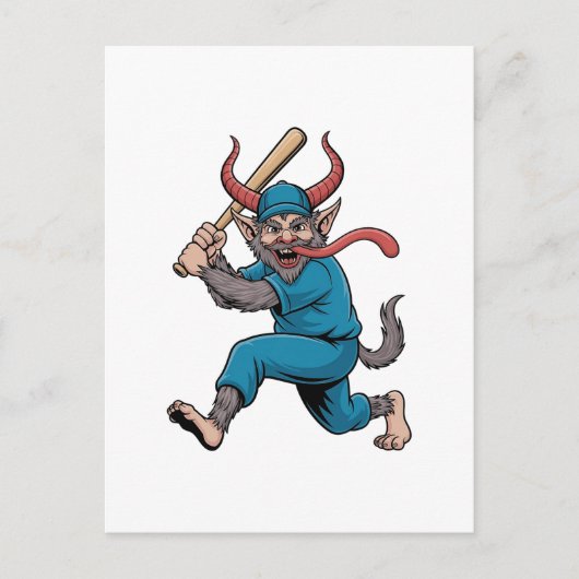 Kerstman speelt honkbal Kerst honkbalspeler Briefkaart (Voorkant)