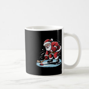 Kerstman speelt ijshockey Grappige Kerstmis Winter Koffiemok