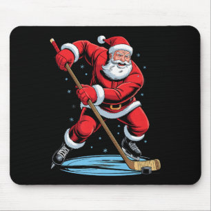 Kerstman speelt ijshockey Grappige vakantie Kerstm Muismat