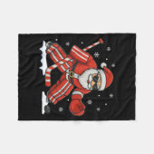 Kerstman speelt ijshockey keeper Kerstmis Fleece Deken (Voorkant (Horizontaal))