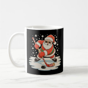 Kerstman speelt ijshockey Kerstmis Xmas Sport Koffiemok