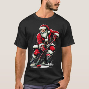 Kerstman speelt ijshockey Xmas Vrouwen T-shirt