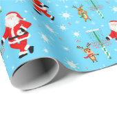 Kerstman speelt kerst discgolf patroon cadeaupapier (Rol Hoek)