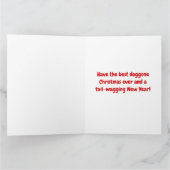 Kerstman speelt met een Duitse herder op kerst Kaart (Binnen)