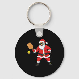 Kerstman speelt Pickleball voor jongens tieners Sleutelhanger