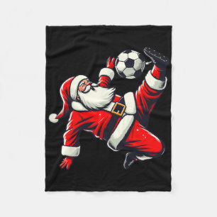 Kerstman speelt voetbal Bicycle Kick, Kerstmis Vro Fleece Deken