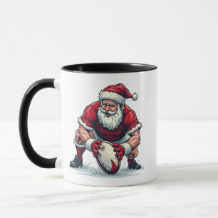 Kerstman speelt voetbal fantasie Kerst speler Mok