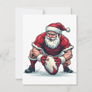 Kerstman speelt voetbal fantasie Kerst speler Notitiekaartje