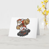 Kerstman speelt voetbal illustratie kaart (Gele Bloem)