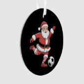 Kerstman Speelt Voetbal Kerst Sport Ornament (voorkant)