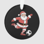 Kerstman Speelt Voetbal Kerst Sport Ornament (voorkant)