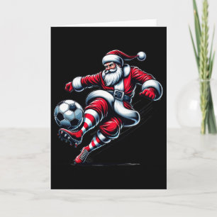 Kerstman speelt voetbal Kerst sport Vrouwen Mannen Kaart