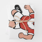 Kerstman speelt voetbal Kerstspeler Sport Inpakpapier Vel (In situ)