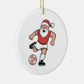 Kerstman speelt voetbal Kerstspeler Sport  Keramisch Ornament (Rechts)