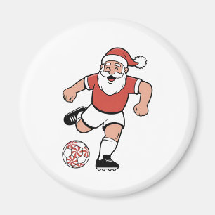Kerstman speelt voetbal Kerstspeler Sport  Magneet