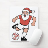 Kerstman speelt voetbal Kerstspeler Sport Muismat (Met muis)