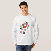 Kerstman speelt voetbal Kerstspeler Sport  T-shirt (Voorkant volledig)