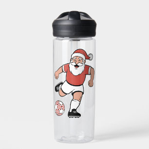 Kerstman speelt voetbal Kerstspeler Sport Waterfles