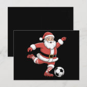 Kerstman speelt voetbal kerstsport briefkaart (Voorkant / Achterkant)