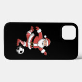 Kerstman speelt voetbal kerstsport Case-Mate iPhone case (Achterkant (horizontaal))