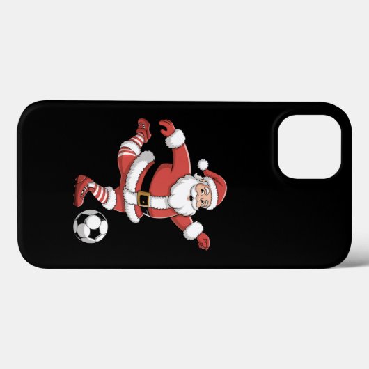 Kerstman speelt voetbal kerstsport Case-Mate iPhone case (Achterkant (horizontaal))