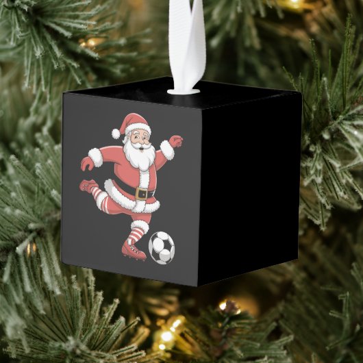 Kerstman speelt voetbal kerstsport decoratie (Boom)