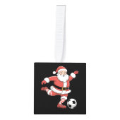 Kerstman speelt voetbal kerstsport decoratie (Voorkant)