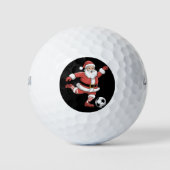 Kerstman speelt voetbal kerstsport golfballen (Voorkant)