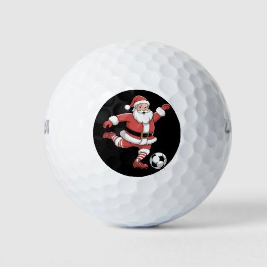 Kerstman speelt voetbal kerstsport golfballen (Voorkant)