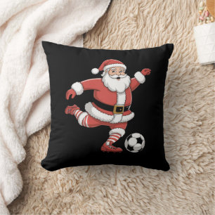 Kerstman Speelt Voetbal Kerstsport Kussen